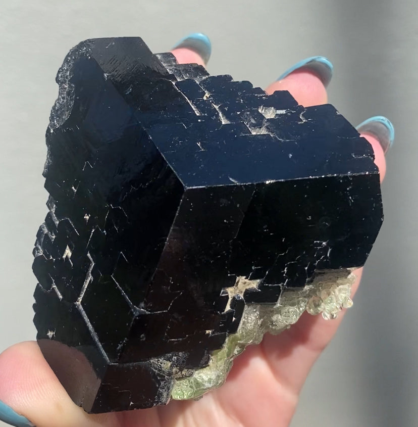 Erongo Black Tourmaline w/Hyalite Opal 1