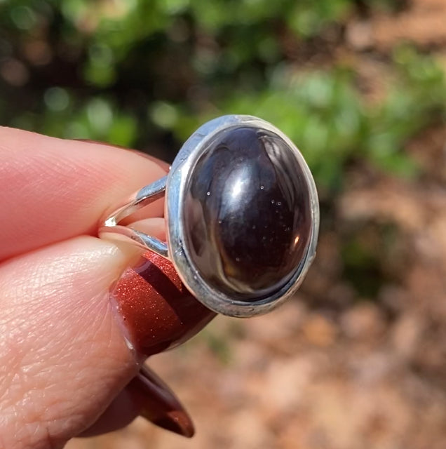 Smoky Quartz Ring Size 8 in Sterling Silver