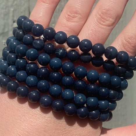 Bracelet en perles d'agate bleue 8mm
