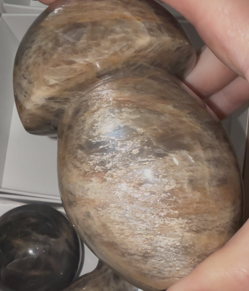 Black Moonstone Flashy Lot (Mushroom, Heart, Sphere)