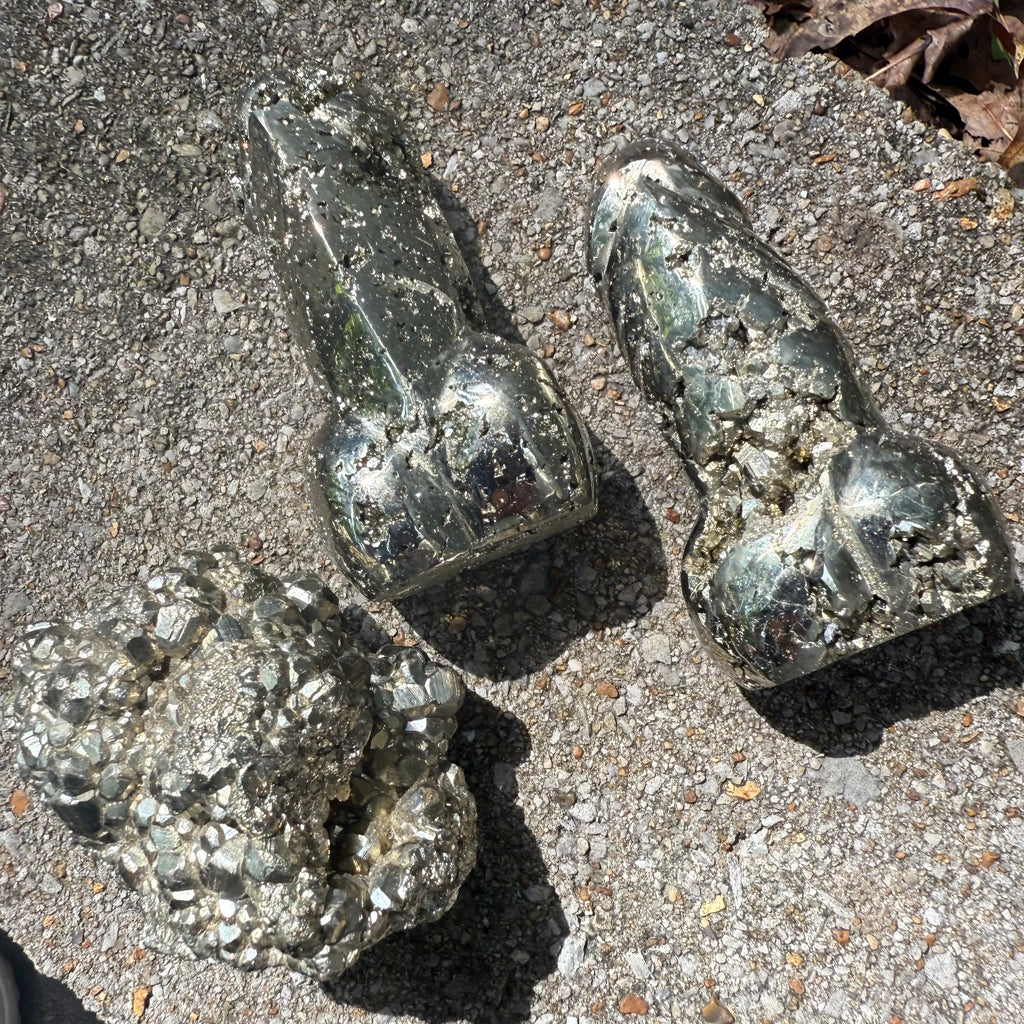 Pyrite lot 2 (phallus x2 and cluster)