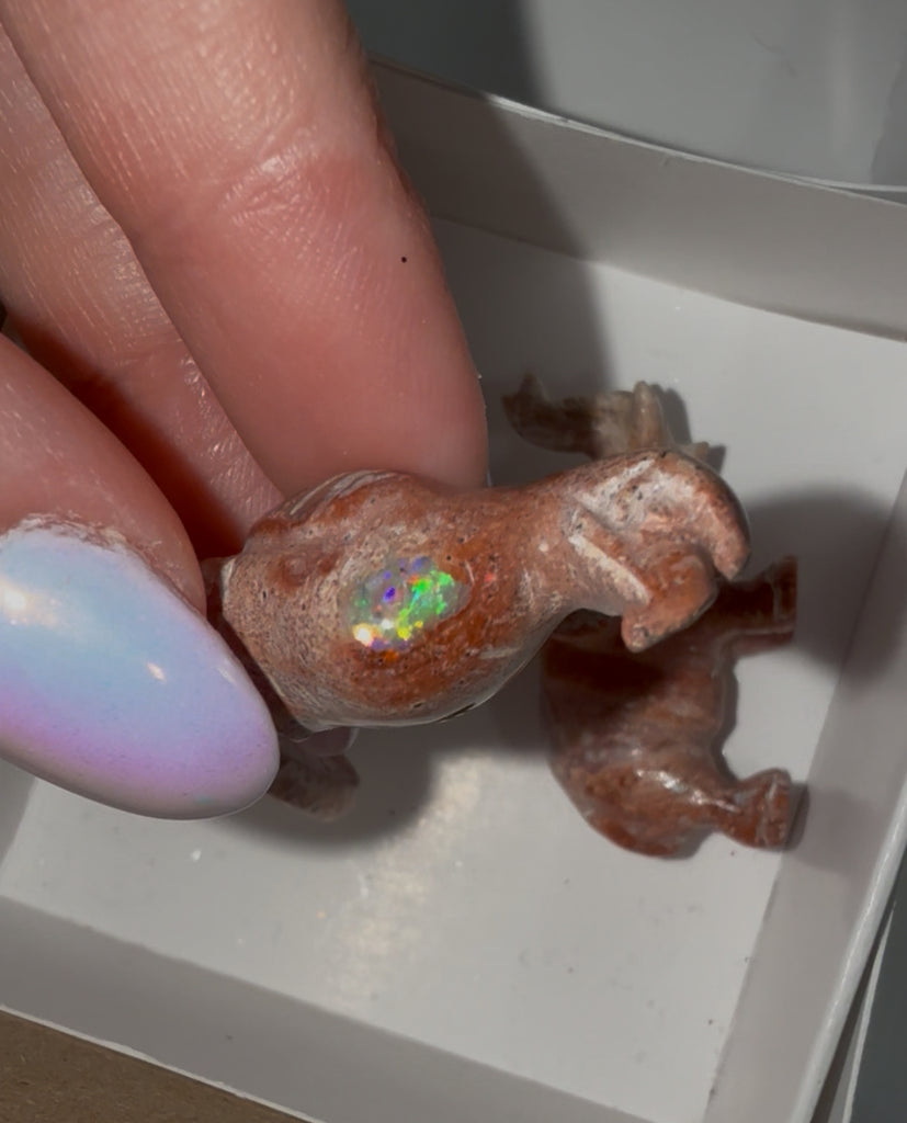 Fire Opal Animals Lot 1 (Elephant, Dog, Eagle)