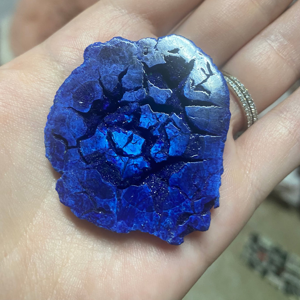 Polished Extremely Rare XL Azurite Geode