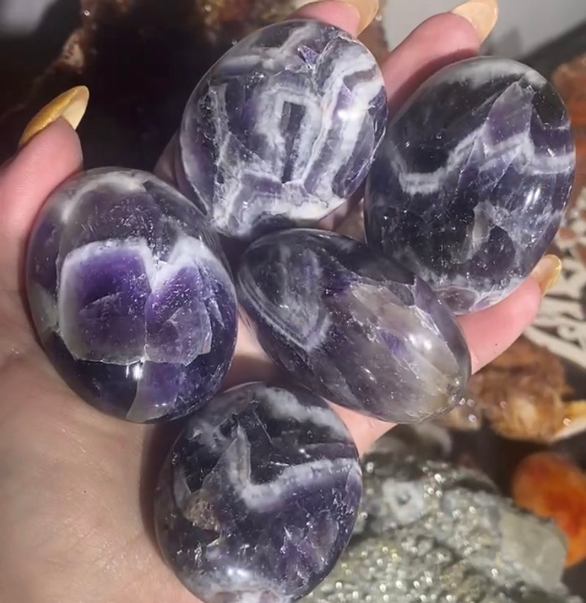 Dream Amethyst Palm Stone – Crystal Love Collective