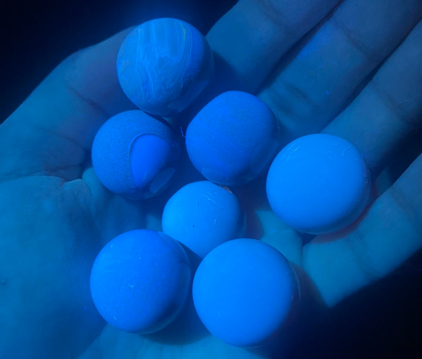 Blue Amber Spheres
