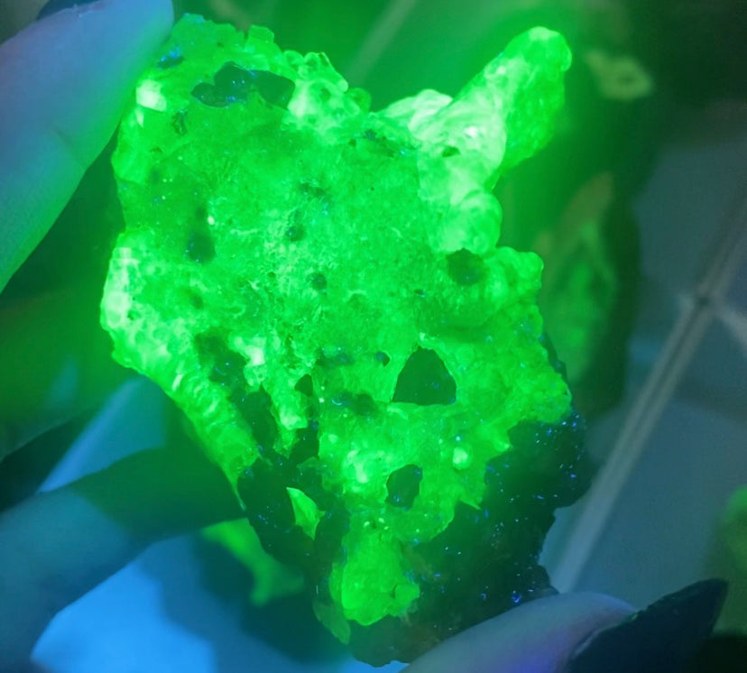 Rare Hyalite Opals on Smoky Quartz